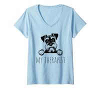 Mujer Miniature Schnauzer Funny Dog Owner Camiseta Cuello V