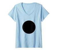 Mujer Minimalist Black Circle Geometric Dot Graphic Camiseta Cuello V
