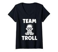 Mujer Minimalist Fantasy Creature Monster Simple Team Troll Camiseta Cuello V