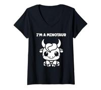 Mujer Minimalist Monster Minotaur Greek mythology i'm a Minotaur Camiseta Cuello V