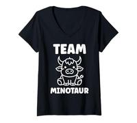 Mujer Minimalist Monster Minotaur Greek mythology team Minotaur Camiseta Cuello V