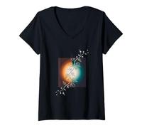 Mujer Minimalist Vine Plant Botanist Garden Gardener Botany Camiseta Cuello V