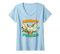 Mujer Minions Among Fiends Trick-Or-Treating Camiseta Cuello V