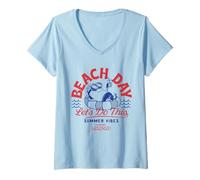 Mujer Minions Beach Day Summer Vibes Camiseta Cuello V