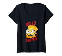 Mujer Minions Bello Pumpkin Bob Camiseta Cuello V