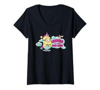 Mujer Minions Cuddle At Your Own Risk Camiseta Cuello V