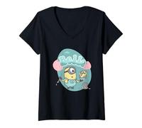 Mujer Minions Easter Bello Surprise Camiseta Cuello V