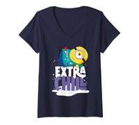 Mujer Minions Extra Chill Christmas Holiday Camiseta Cuello V