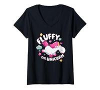 Mujer Minions Fluffy The Unicorn Camiseta Cuello V