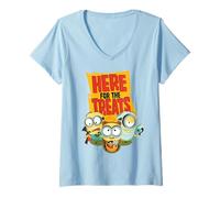 Mujer Minions Here For The Treats Trio Camiseta Cuello V