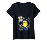 Mujer Minions Kevin Witch Here For The Treats Camiseta Cuello V