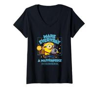 Mujer Minions & Monsters Make Everyday A Masterpiece Camiseta Cuello V