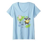 Mujer Minions & Monsters Treasure Map Camiseta Cuello V