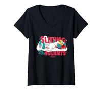 Mujer Minions Sliding Into The Holidays Winter Camiseta Cuello V