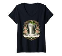 Mujer Mint Julep Society Derby Party Design Camiseta Cuello V