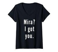 Mujer Mira? Te tengo. Camiseta Cuello V