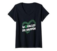 Mujer Miracles Do Happen - Cinta de Donante de órganos Camiseta Cuello V