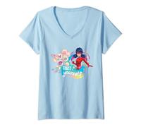 Mujer Miraculous Ladybug Summer Aquabug Trust Yourself Camiseta Cuello V
