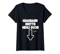 Mujer Mírame Directamente a los Ojos Camiseta Cuello V