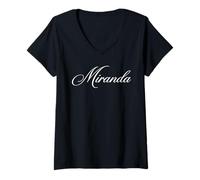 Mujer Miranda Nombre Mujer Elegante Lindo Esposa Elegante Chica Novia Camiseta Cuello V