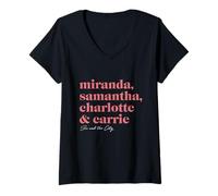 Mujer Miranda, Samantha, Charlotte & Carrie TV Amistad Gráfico Camiseta Cuello V