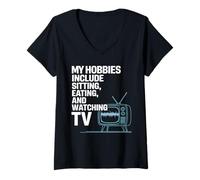Mujer Mis aficiones iban a Explorar la televisión Camiseta Cuello V