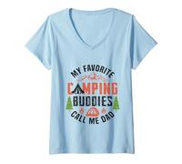 Mujer Mis amigos de campamento favoritos me llaman papá Camping Camper Camiseta Cuello V