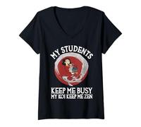 Mujer Mis Estudiantes me Mantienen Ocupado Mi Koi Keep Me Zen Camiseta Cuello V