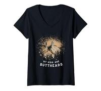 Mujer Mis Hijos Son Amantes de Las Cabras Buttheads Camiseta Cuello V