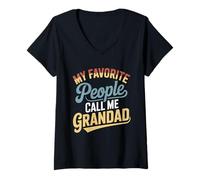 Mujer Mis Personas favoritas me Llaman Grandad Vintage Father's Day Camiseta Cuello V