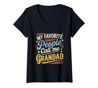 Mujer Mis Personas favoritas me Llaman Grandad Vintage Father's Day Camiseta Cuello V