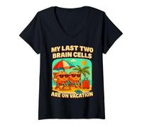 Mujer MIS ÚLTIMAS Dos CÉLULAS CEREBRALES - Divertido Vacaciones CEREBR Camiseta Cuello V