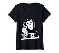 Mujer Misántropo Mono odiador Camiseta Cuello V