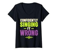Mujer Misheard Lyric Humor Singing It Wrong Camiseta Cuello V