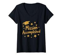 Mujer Misión cumplida Camiseta Cuello V