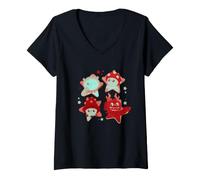 Mujer Miss Maddy Bubbles Gloomy y Fred Red Stars Camiseta Cuello V
