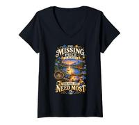 Mujer Missing Piece Puzzler Puzzle Shirt Camiseta Cuello V