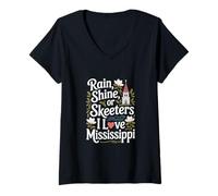 Mujer Mississippi Heritage Rain Shine o Skeeters Comunidad de la Iglesia Camiseta Cuello V