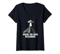 Mujer Misterio de Las pirámides OVNI Anunnaki Camiseta Cuello V
