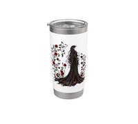 Mujer mística con rosas - Gótico Vaso térmico de acero inoxidable de doble pared