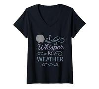 Mujer Místico Tiempo Caos Pronóstico Luna Nubes Tormenta Bruja Camiseta Cuello V