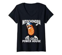 Mujer Mitocondria Las Células Power House Dabbing Divertido Camiseta Cuello V