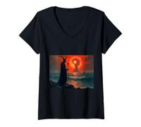 Mujer mitología africana África dios Kalunga entre la vida y la muerte Camiseta Cuello V