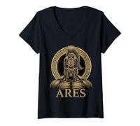 Mujer Mitología Griega Antigua Dios Ares Gothic Edgy Grecia Camiseta Cuello V