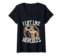 Mujer Mitología Griega Hércules Gráfico Antigua Grecia Dios Camiseta Cuello V