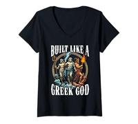 Mujer Mitología Griega La Antigua Grecia construida como un Dios Griego Camiseta Cuello V