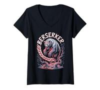 Mujer Mitología Nórdica - Berserker Vikingo Místico - Legendario Camiseta Cuello V