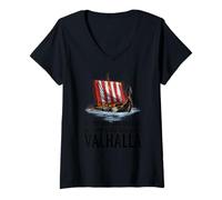Mujer Mitología nórdica - Los Hombres Son Iguales - Viking Longship - Valhalla Camiseta Cuello V