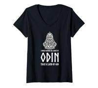 Mujer Mitología nórdica Medieval - Un Lobo de Odín - Religión vikinga Camiseta Cuello V