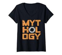 Mujer Mitología Runas Símbolo Fan de Leyendas Camiseta Cuello V